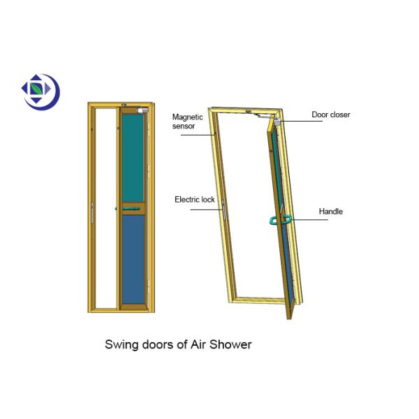 Сторона 2 дуя душевая воздуха SUS304 1.2mm с дверями качания