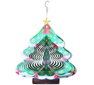 Carrilhões de vento de gerencio da árvore de Natal do girador 3D do vento do metal da largura 27cm