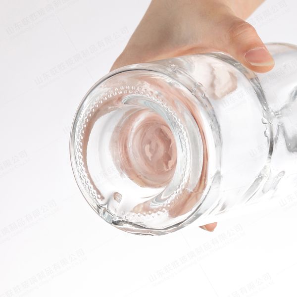 Botella de vidrio personalizada para XO Brandy Gin Vodka Rum 500 ml de corcho con tapa de tornillo transparente