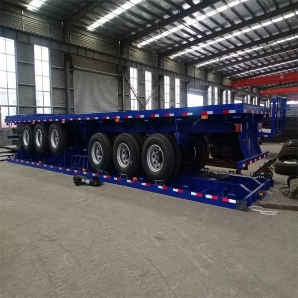 Customized Heavy Duty Semi Trailer With Flatbed Loading Capacity 30-60 Tons