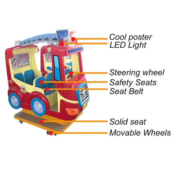 English Version Fire Truck Kiddy Ride Machine Children Swing Car