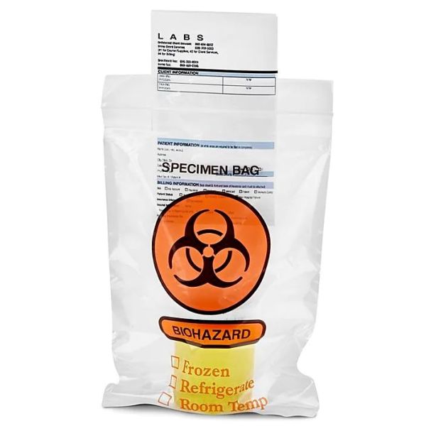 Образец LDPE ODM 10x12inch OEM медицинский кладет упаковку в мешки Biohazard