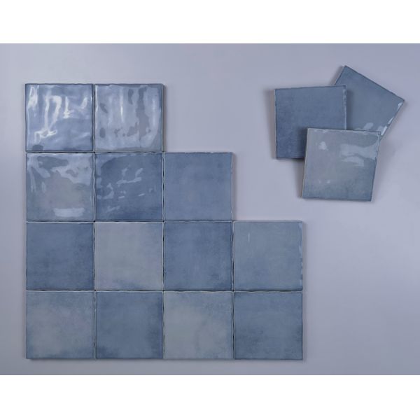Blue Wear-Resistant 10x10cm Ceramic Wall Tiles For Kitchen And Bathroom