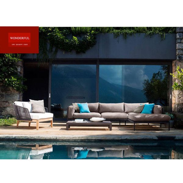 Outdoor Patio Furniture Set with Latest Design Garden Weatherproof Rope Garden Sofa