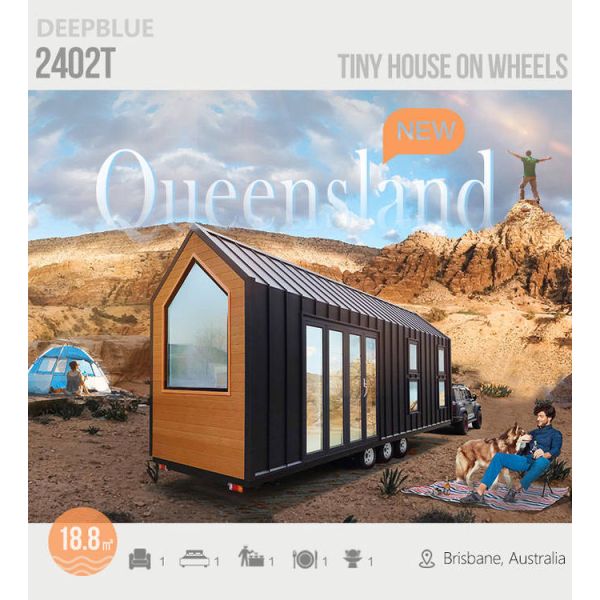 USA / NZ / AU Standard New Fancy Modular Home Tiny House On Trailer With Ligth Steel Frame