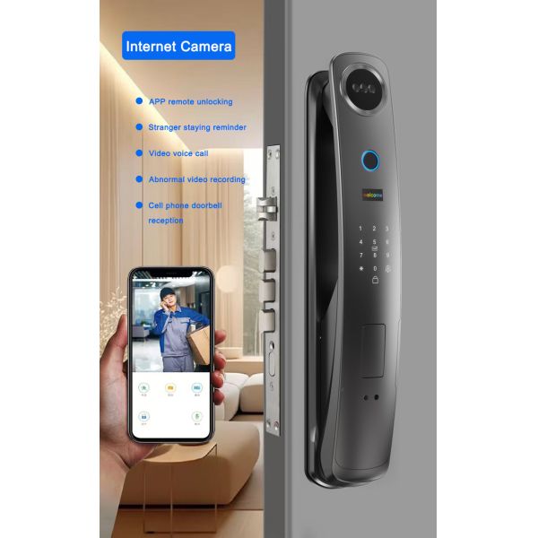 Smart Face Recognition Door Lock with Video Intercom, Fingerprint & Tuya App
