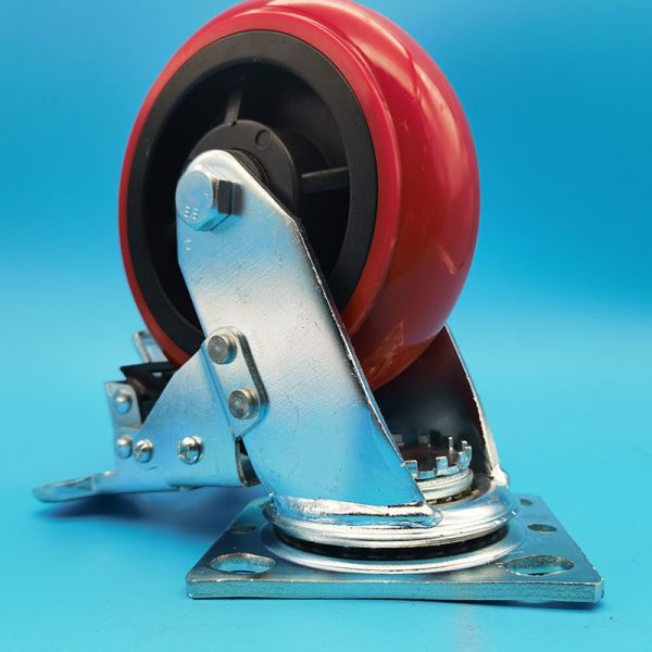 Temperature Resistance PP Industrial Industrial Wheel Casters  Singel 8 Lockable Swivel Rigid Manufacturing Environments