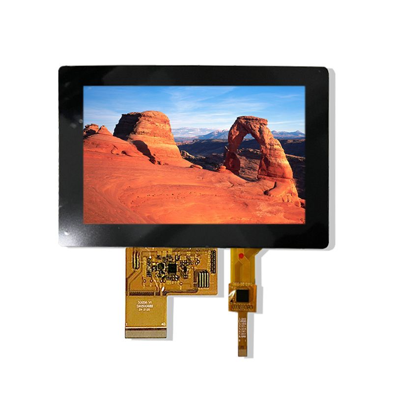 5-inch horizontal display 800*480 sunlight-readable 16/18/24-bit RGB semi-reflective/semi-transparent LCD module capacitive touchscreen