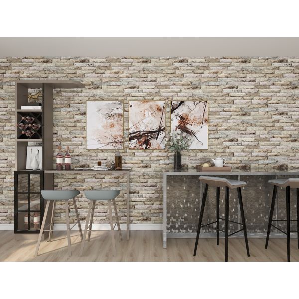 0.18mm-0.31mm espesor 3D Papel de pared de ladrillo de piedra 3D Papel de pared de ladrillo gris