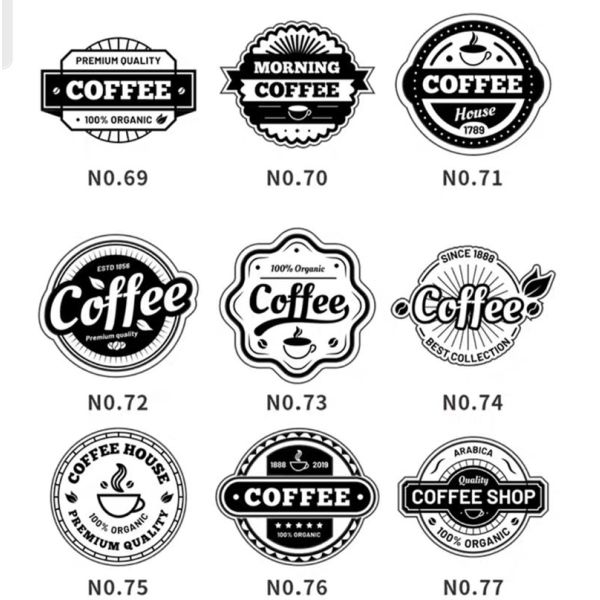Die Cut Food Packaging Sticker for Coffee Paper Cup Logo Custom 60ml 80ml