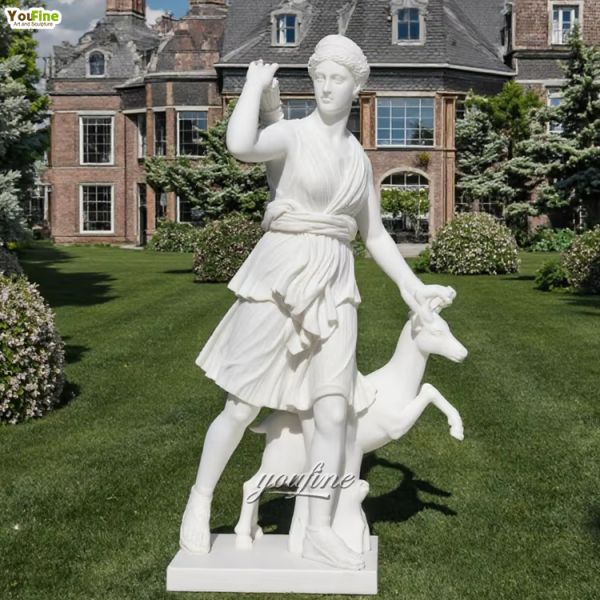 Huntress Goddess Archer Statue Artemis Marble Sculpture
