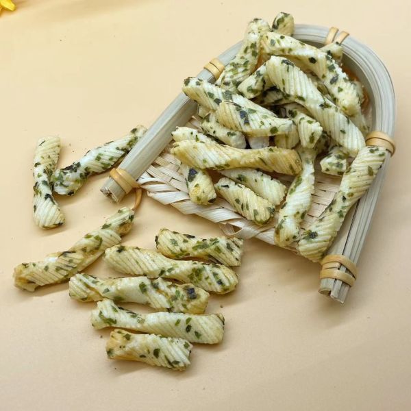 Japanese Thailand Green Seaweed Rice Cracker Snacks Spiral Shaped