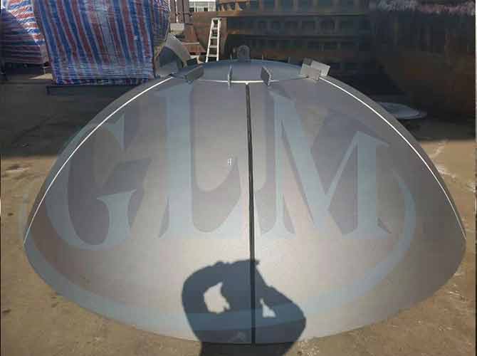 диаметр ASME 7000mm штемпелюя поделенные на сегменты верхние днища резервуара для сосудов или танков