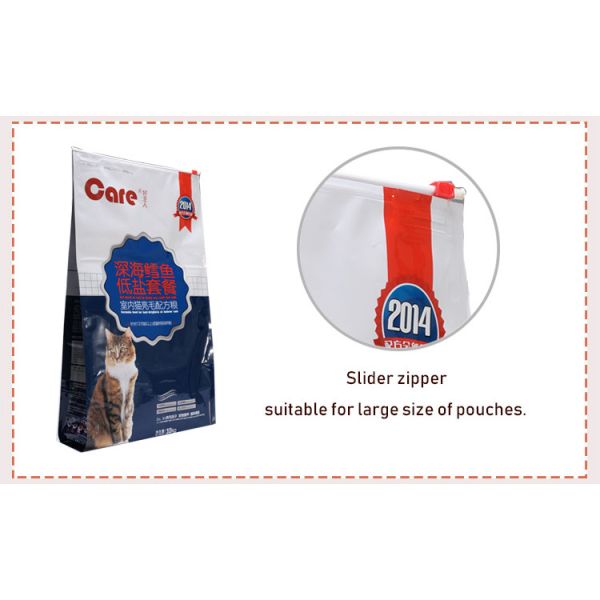 Custom Print Plastic Heat Sealed Plastic Packaging Zipper Bag For Pet Food/dog food storage bag