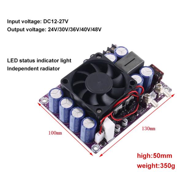 500W 25A 自動車電源増幅器 電源供給モジュール DC-DC ステップアップブーストコンバーター ブーストモジュール