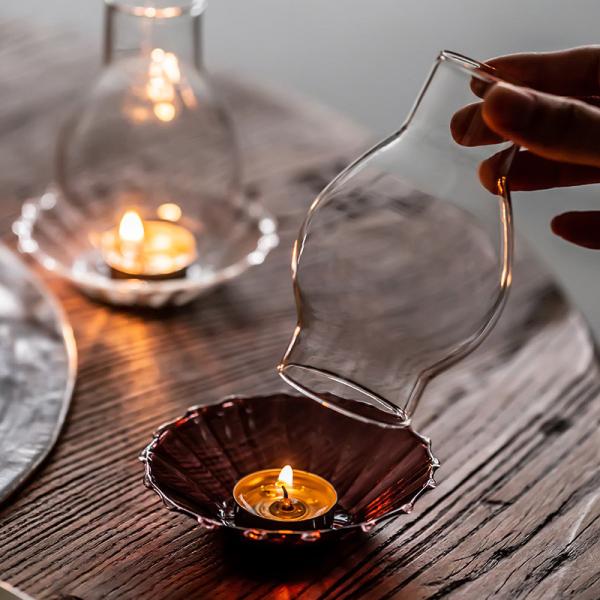 Custom Logo Clear Borosilicate Glass Candlestick