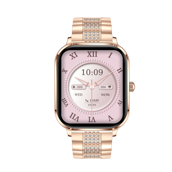 Support OEM & ODM | 1.82-inch IPS HD Screen Women Smart Watch with Bluetooth Call and 24H Health Tracking