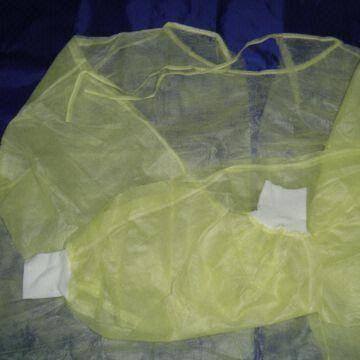 High Protective Disposable Isolation Gowns Non Woven Material Weight 20gsm