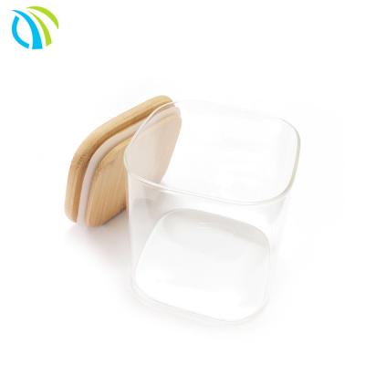 frascos de vidro do armazenamento do alimento do quadrado 16oz