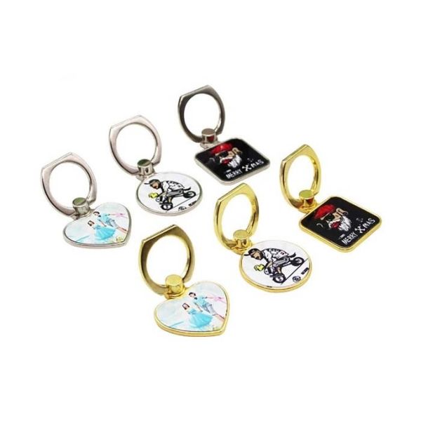 Custom Sublimation Mobile Phone Support With Keyring Mobile Phone Ring Holder For Sublimation