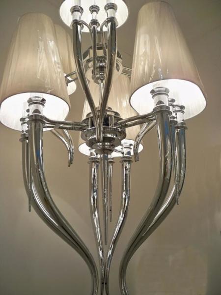 Pottery barn chandelier with Lampshade Art Iron Pendant lamp (WH-MI-48)