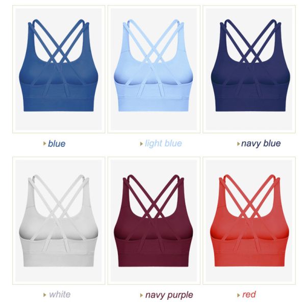 Бюстгальтера спорт фитнеса бюстгальтера йоги женщин креста камуфлирования резинка сексуального заднего противоударного высокая
