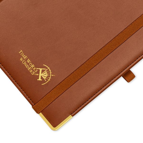 Weekly Planner 22-23 Brown Vertical Layout with Hourly Schedule And Easy-Track Corners