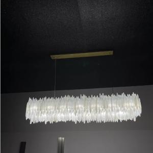 Custom Made 72 Inch Selenite Chandelier with 10-Year Warranty for Dining Room
