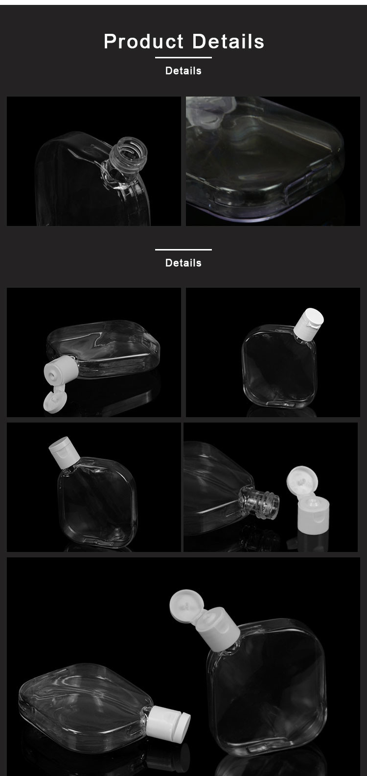 упаковка лосьона дезинфицирующего средства руки бутылки 30ml 100ml 135ml изготовленная на заказ форменная PETG косметическая
