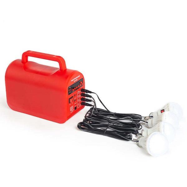 10W Solar Lighting System With 4 Bulbs Portable Mini Outdoor Camping Speaker Radio