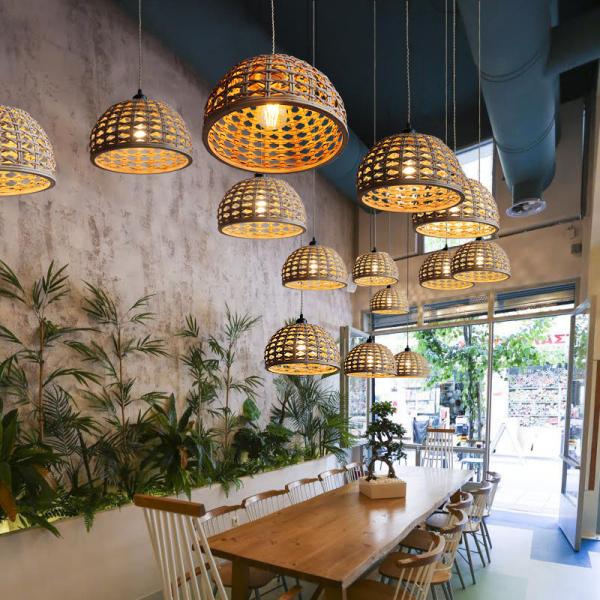 Vintage Creative Bamboo Rattan Lamp Shade For Indoor Dinning Room