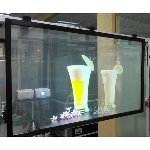 Non Adhesive Transparent Holographic Projection Film , No Glue Glass Projection Film