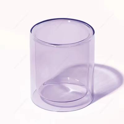 Eco Amigável Cor Vazio Candela de Natal Jar Borosilicato Luxo Dupla Parede Para Candela