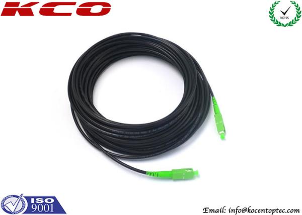FTTH Exterior Fiber Optic Patch Cord , Black 3.5mm TPU PE Sc Apc Fiber Jumper