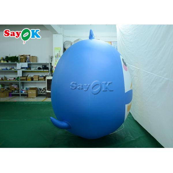 Commercial Merry Xmas Inflatable Holiday Decorations Blue Blow Up Bird Cartoon Balloon