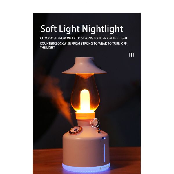 Home Camping Use Mini USB Warm Mist Humidifier 280ml With Dimmable LED Light