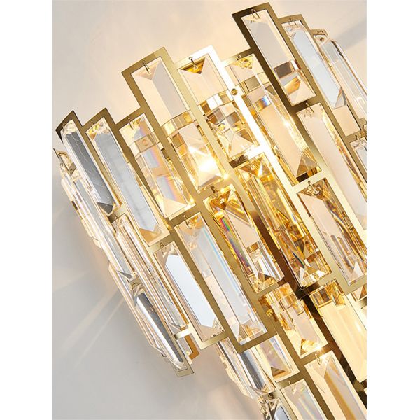 Установленные стеной крытым света Sconce Кристл золота 230*500mm приведенные блеском