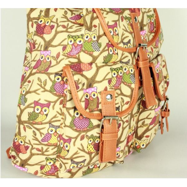 European and American style owl pattern casual fashion lady shoulder rucksack