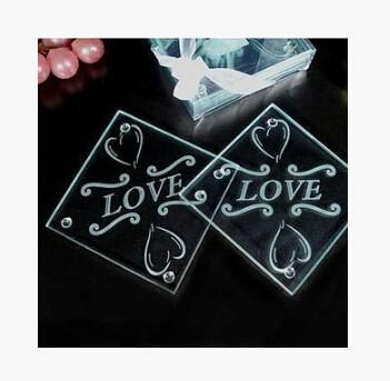 New creative promotion gift product wedding gift glass coaster cup cushion