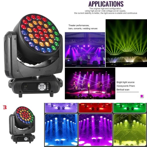 Оптовая продажа Мощные передвижные фары 37 * 15W Bee Eye Pixel Led Beam Wash ZOOM Rotation DMX 512