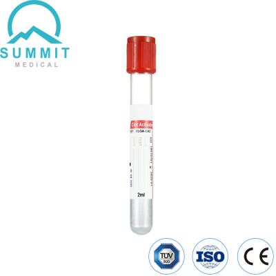 Tubos de ativação de coágulos com tampa vermelha, tipo de vácuo, tubo PET, 13 mm*75 mm