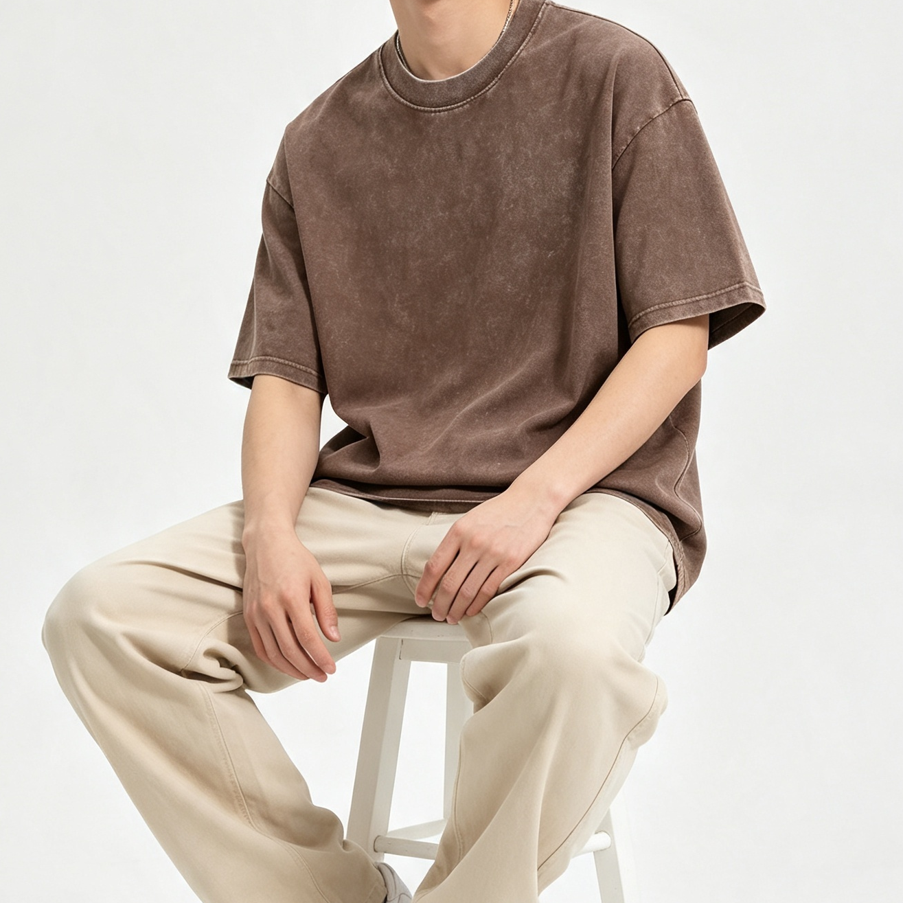 Vintage Washed Sand Wash T Shirt Relaxed Solid Color Polo Shirts Multi Color