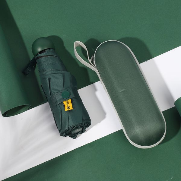 5 Folding Sunshade Small Pocket Sunny and Rainy Umbrella Women Dual- Sunscreen Design