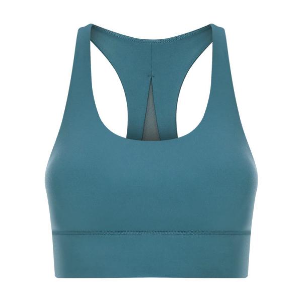 New Design Removable Pads Mesh Triangle Beauty Back Womens High Support Sports Bra Top Fitness 2022