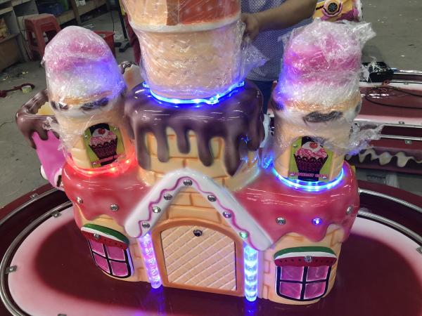 Coin Operated Kids Riding Machine /  Electronic Castle Rotation Train Go Round Carousel