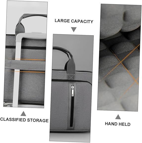 Laptop Handbag Stylish Grey Crossbody Computer Bag for Women Protective Sleeve Case with Adjustable Shoulder Strap for Work Wholesale OEM/ODM/Private Label