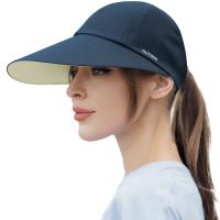 UPF 50+ Reversibles Visera de borde grande para mujeres Visera de sol impresa