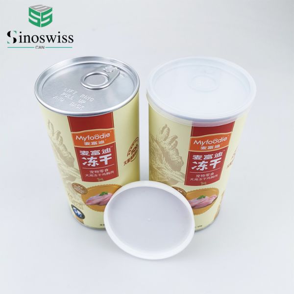 Private Label Pet Freeze Dried Food Packaging Reusable Pet Food Paper Tube Container
