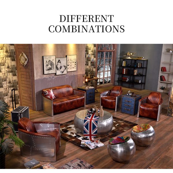 Nidea #8626 Nidea Retro Industrial Loft Style Aluminum Handmade & Durable Living Room Cabinet Coffee Table