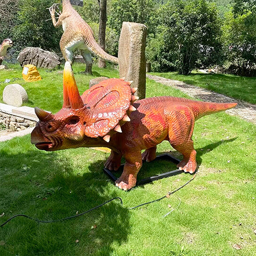 Amusement Dino Park Realistic Triceratops Animatronic Dinosaur Model Full Size Dinosaur